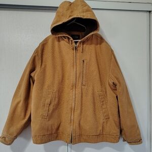 RedHead Sherpa Lined Duck Canvas Hooded Work Jacket Heavy Duty Durable Siz 3EG